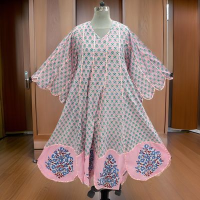S/M Meher Printed Cotton Dress 57&quot; Long Jalabiya