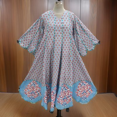 S/M Meher Printed Cotton Dress 57&quot; Long Jalabiya