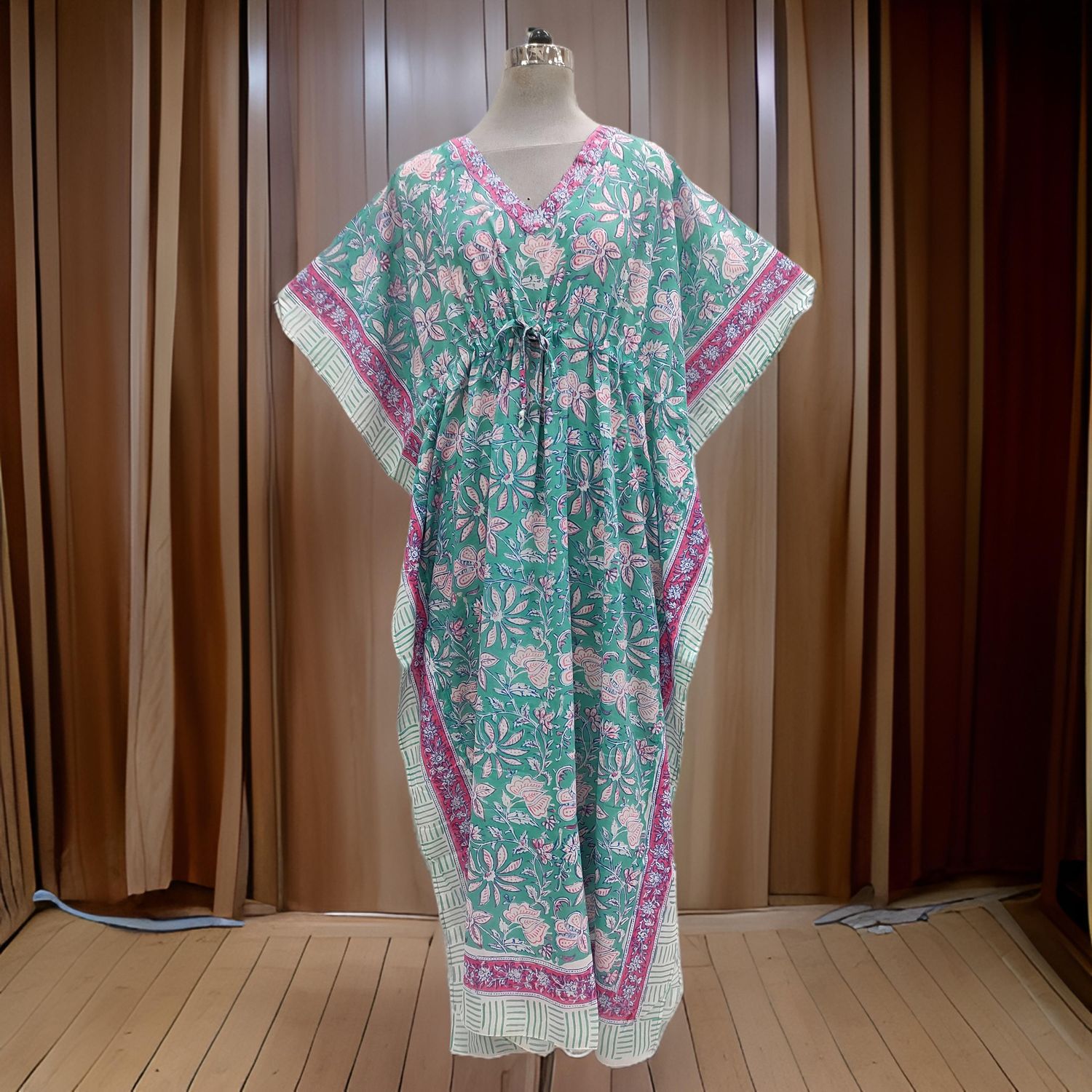 Free Size Cotton Farasha Kaftan 57&quot; Long Jalabiya