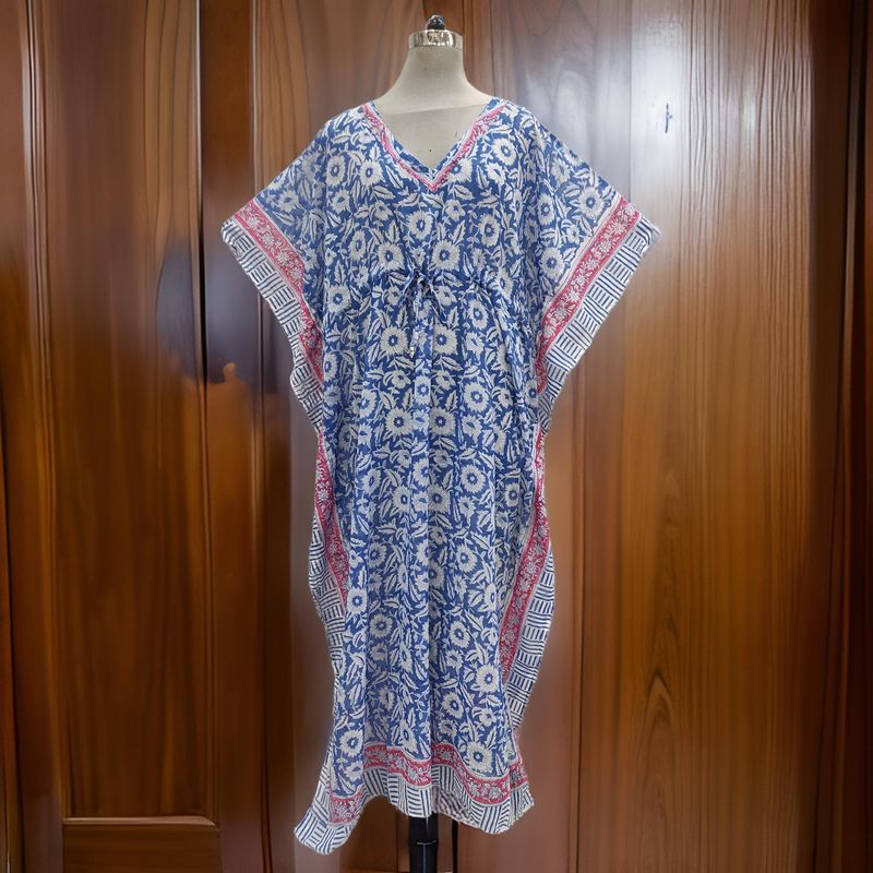 Free Size Cotton Farasha Kaftan 57&quot; Long Jalabiya