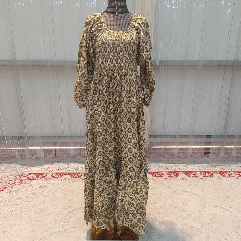 2XL/3XL Neha Printed Cotton Dress 57&quot; Long Jalabiya