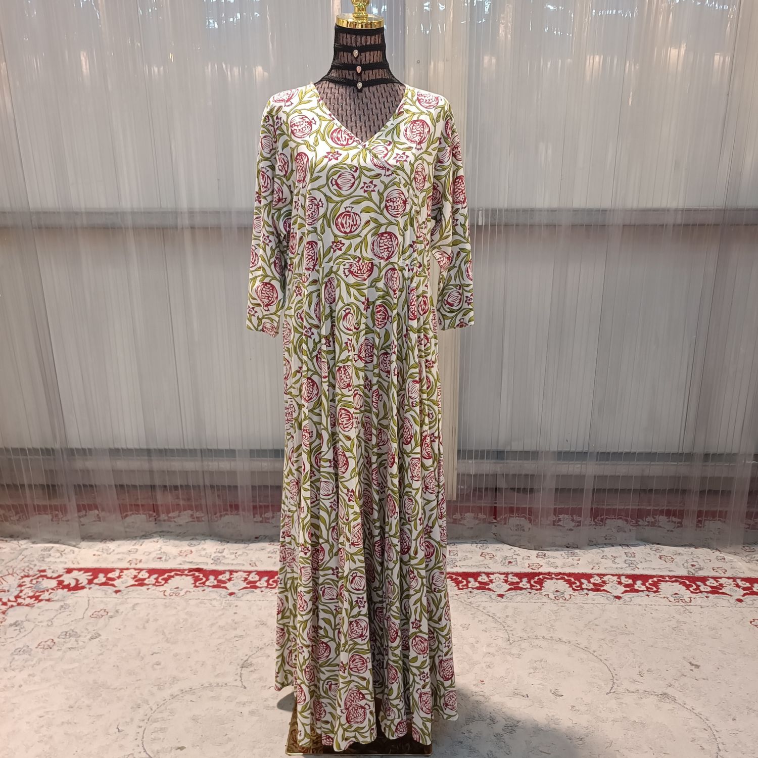 L/XL Priam Printed Cotton Dress 57&quot; Long Jalabiya