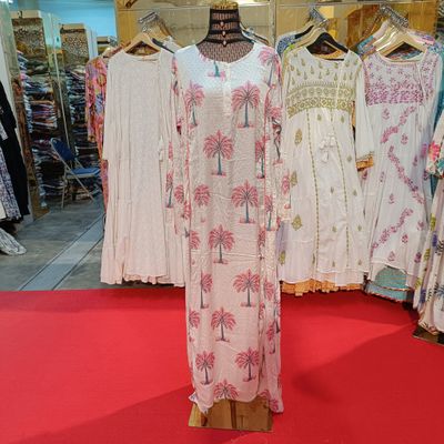 2XL/3XL  Marry Silk Crystal Printed  Dress 57&quot; Long Jalabiya