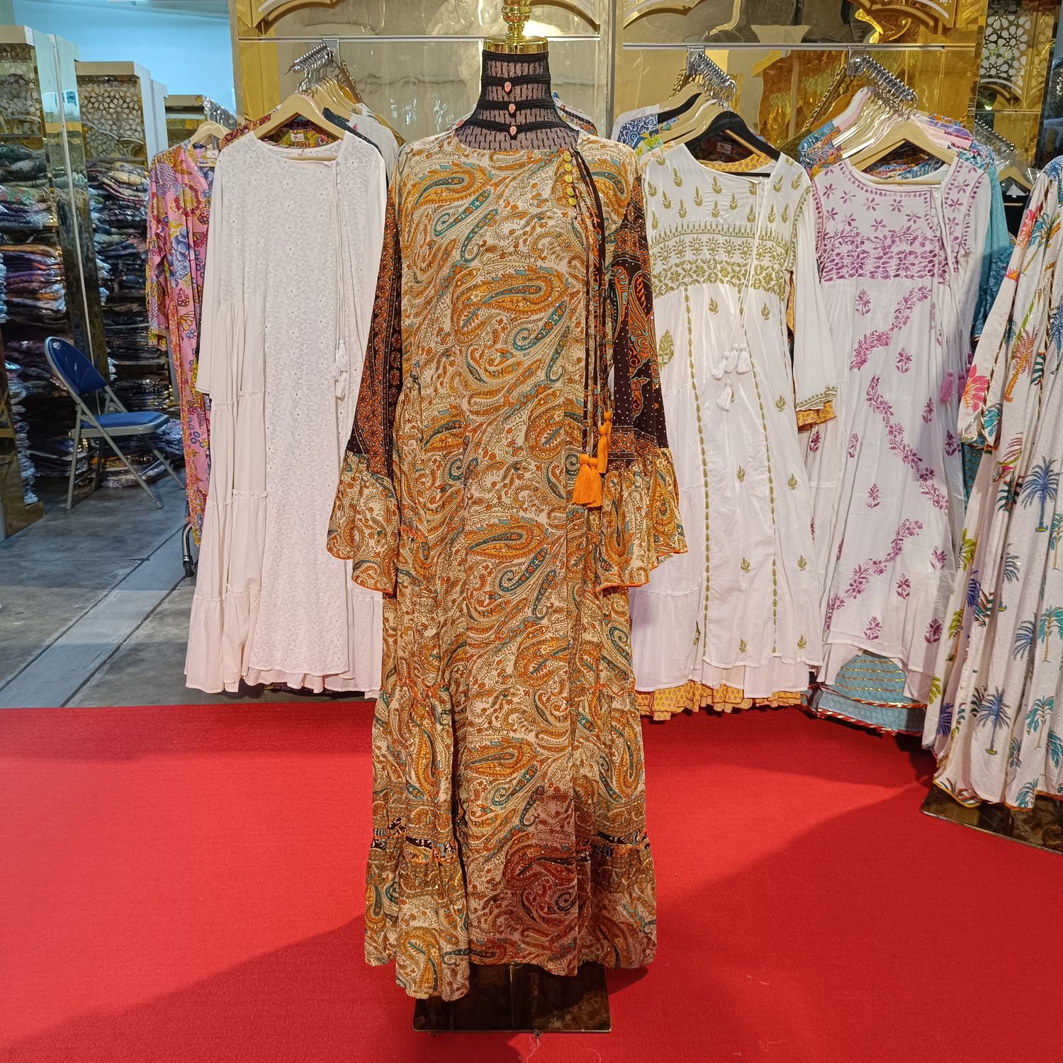 L/XL Cindrella Silk Crystal  Dress 57&quot; Long Jalabiya