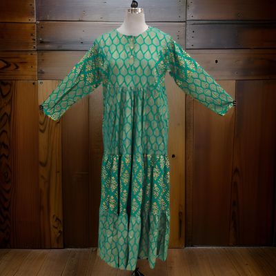 Juhi Golden Printed Dress 100 AED