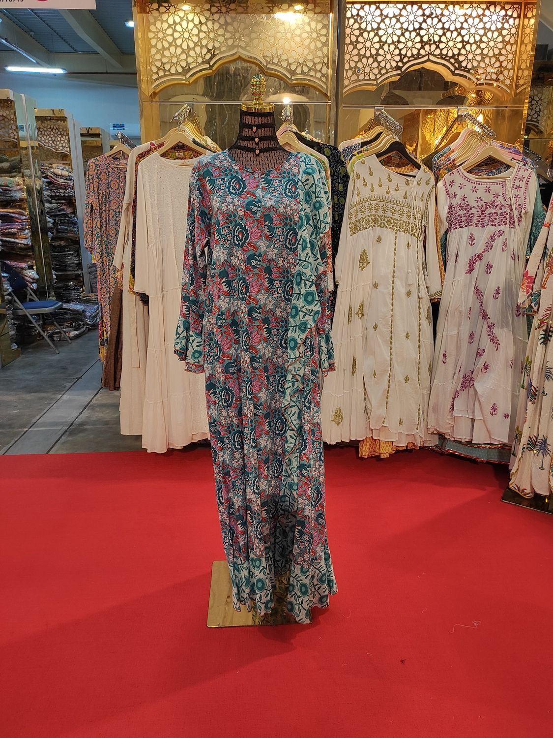 L/XL Princess Printed Cotton Dress 57&quot; Jalabiya