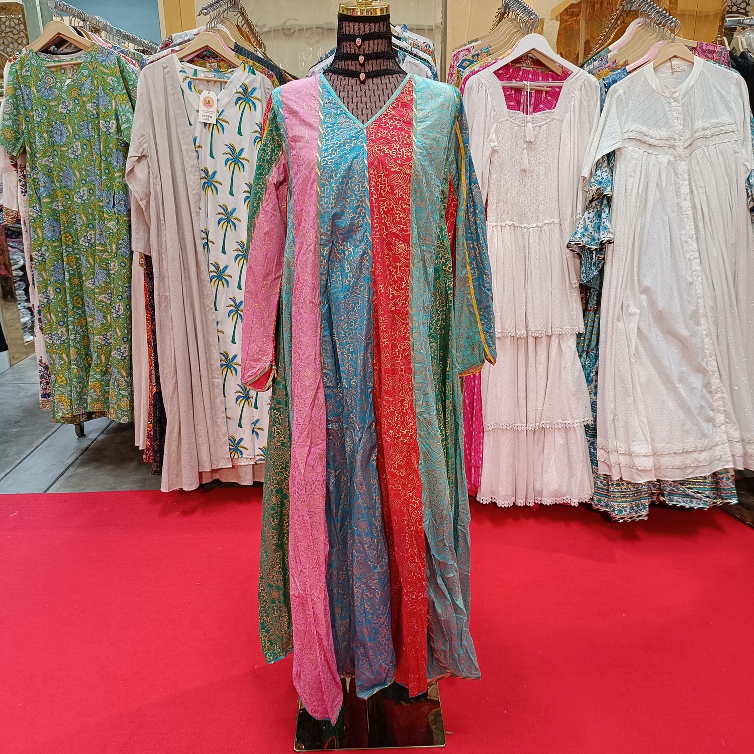 XS/S Meher Multi Printed Cotton Dress 54&quot; Long Jalabiya