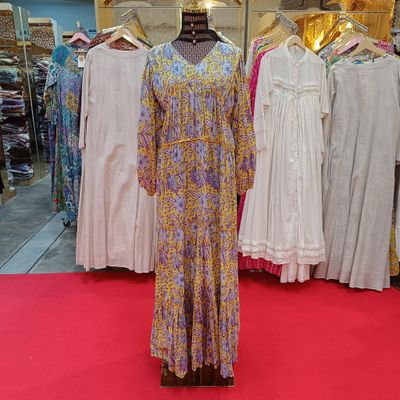 S/M Hania Printed Dress 57&quot; Long Jalabiya