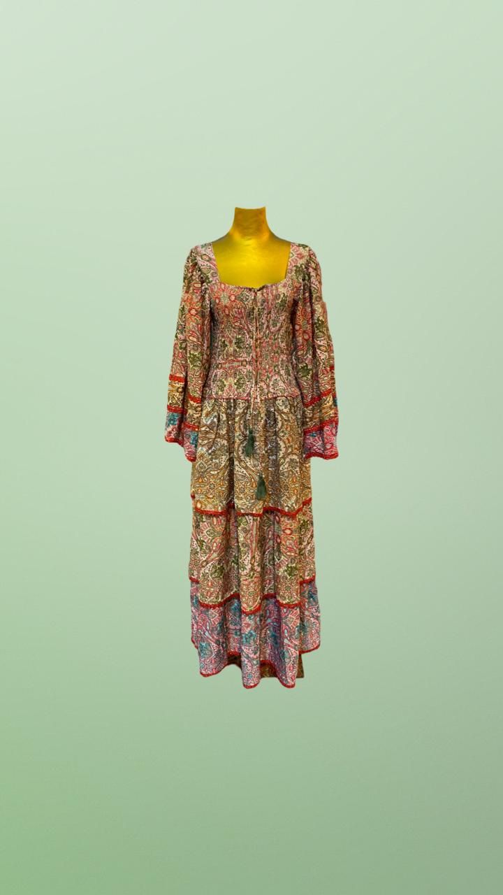 L/XL  Rahima Silk Crystal  Dress 57&quot; Long Jalabiya