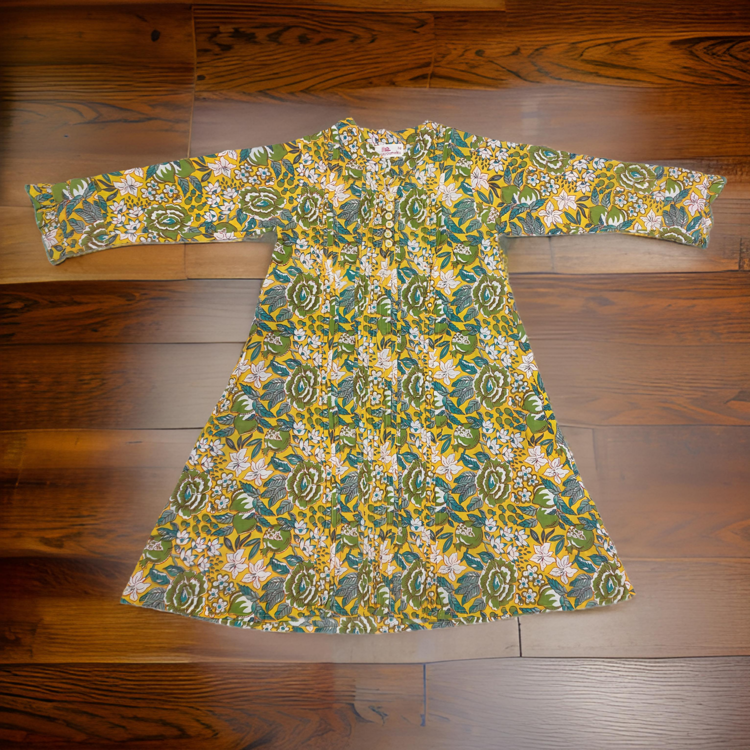 2-3 Year Delbar Printed Cotton Girls Dress 30&quot; Long Jalabiya