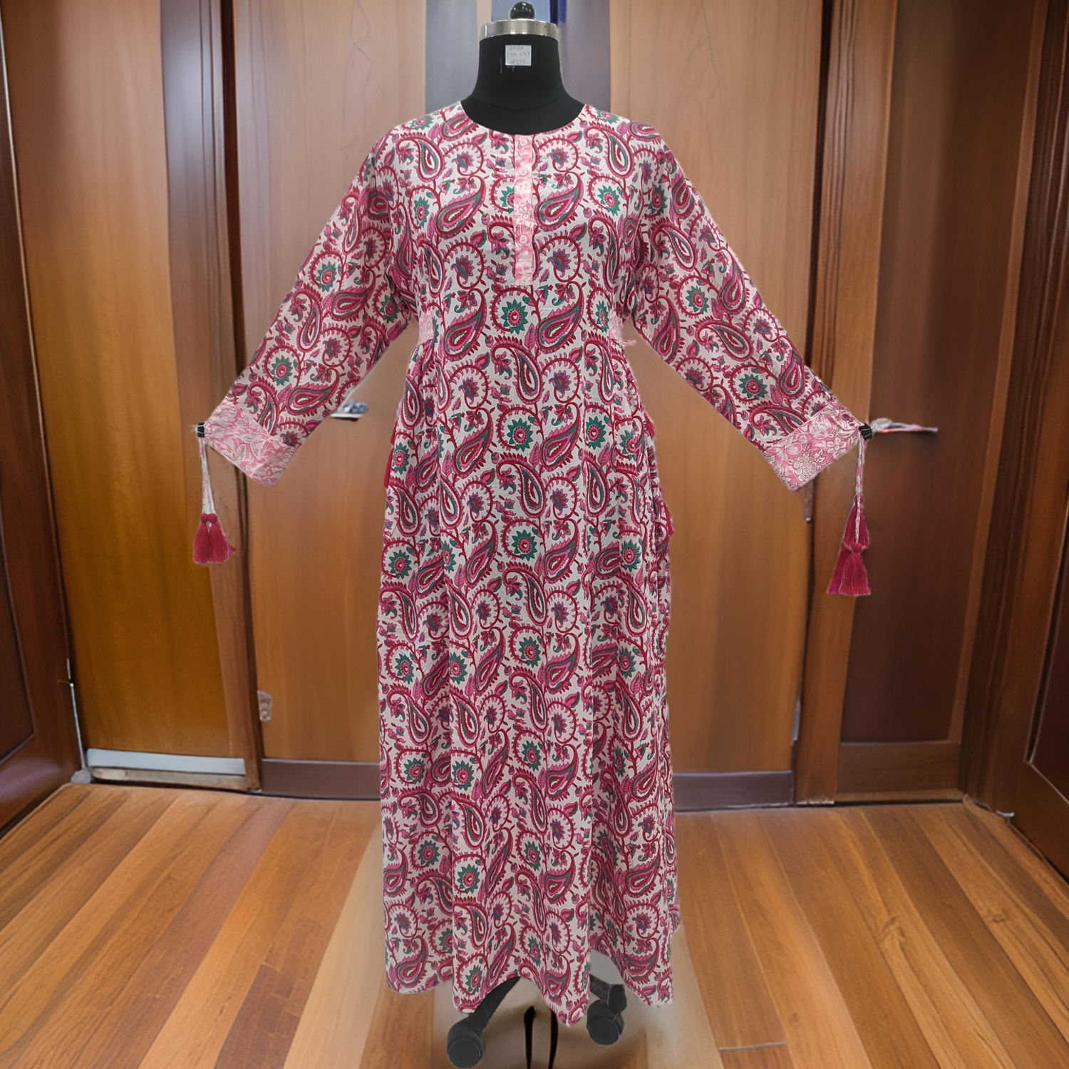 2XL/3XL Jasmine Printed Cotton Dress 57&quot; Long Jalabiya