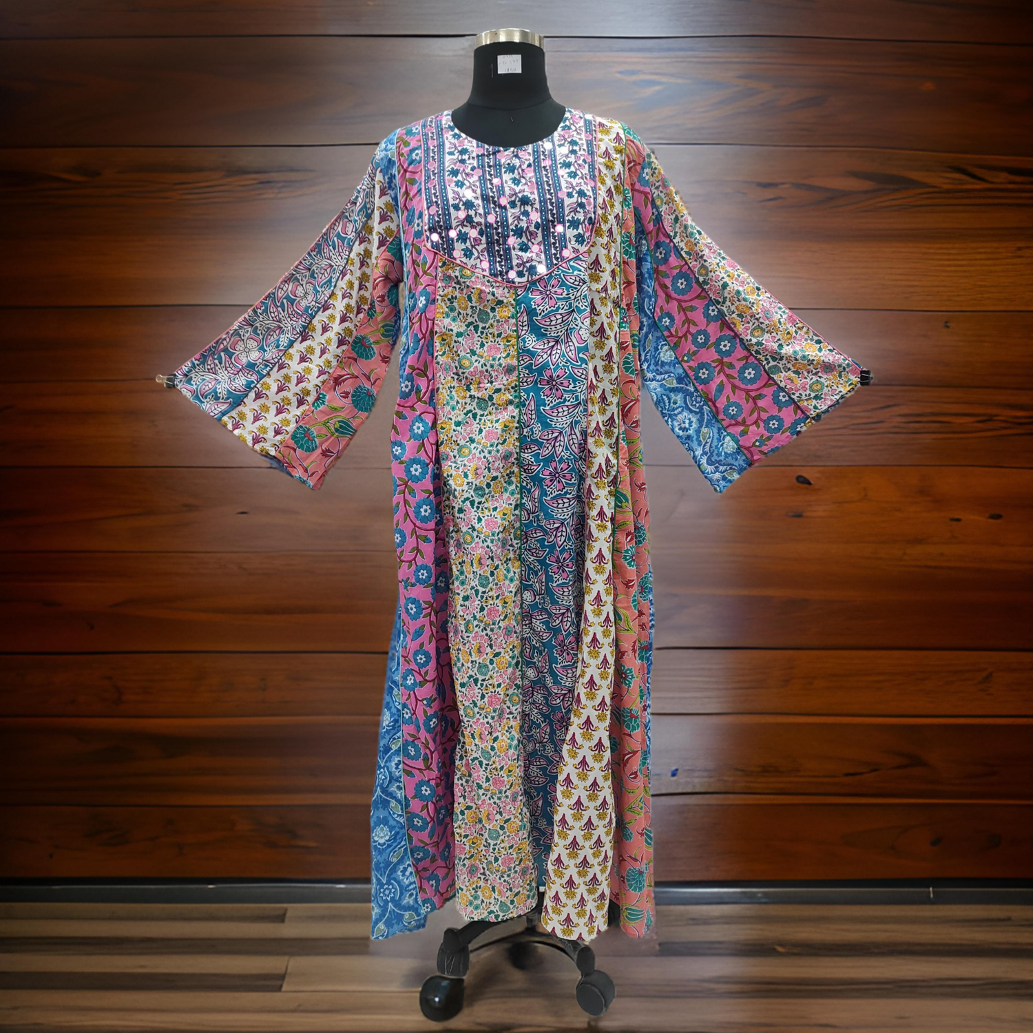 2XL/3XL Malaysia Printed Cotton Dress 57&quot; Long Jalabiya