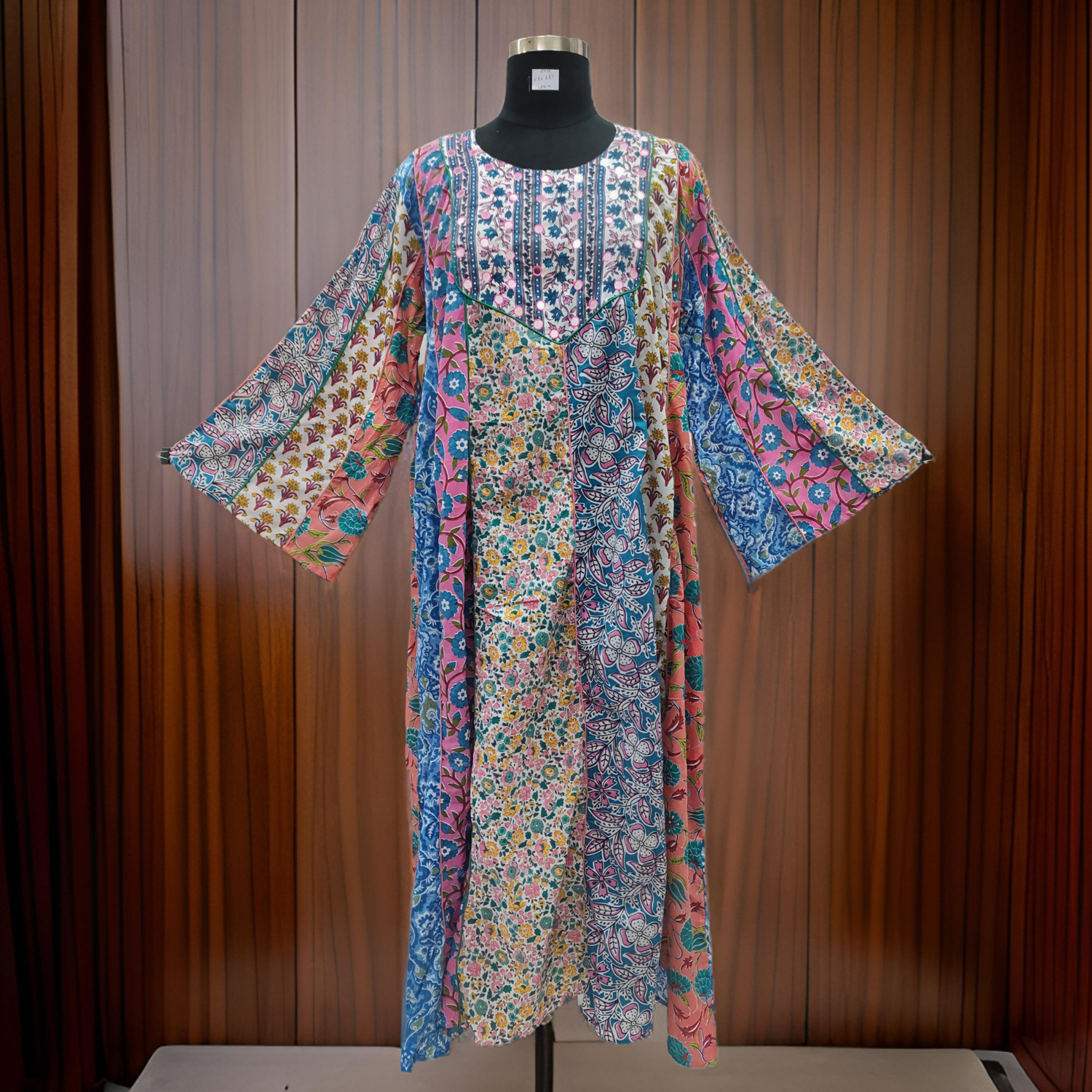 2XL/3XL Malaysia Printed Cotton Dress 57&quot; Long Jalabiya