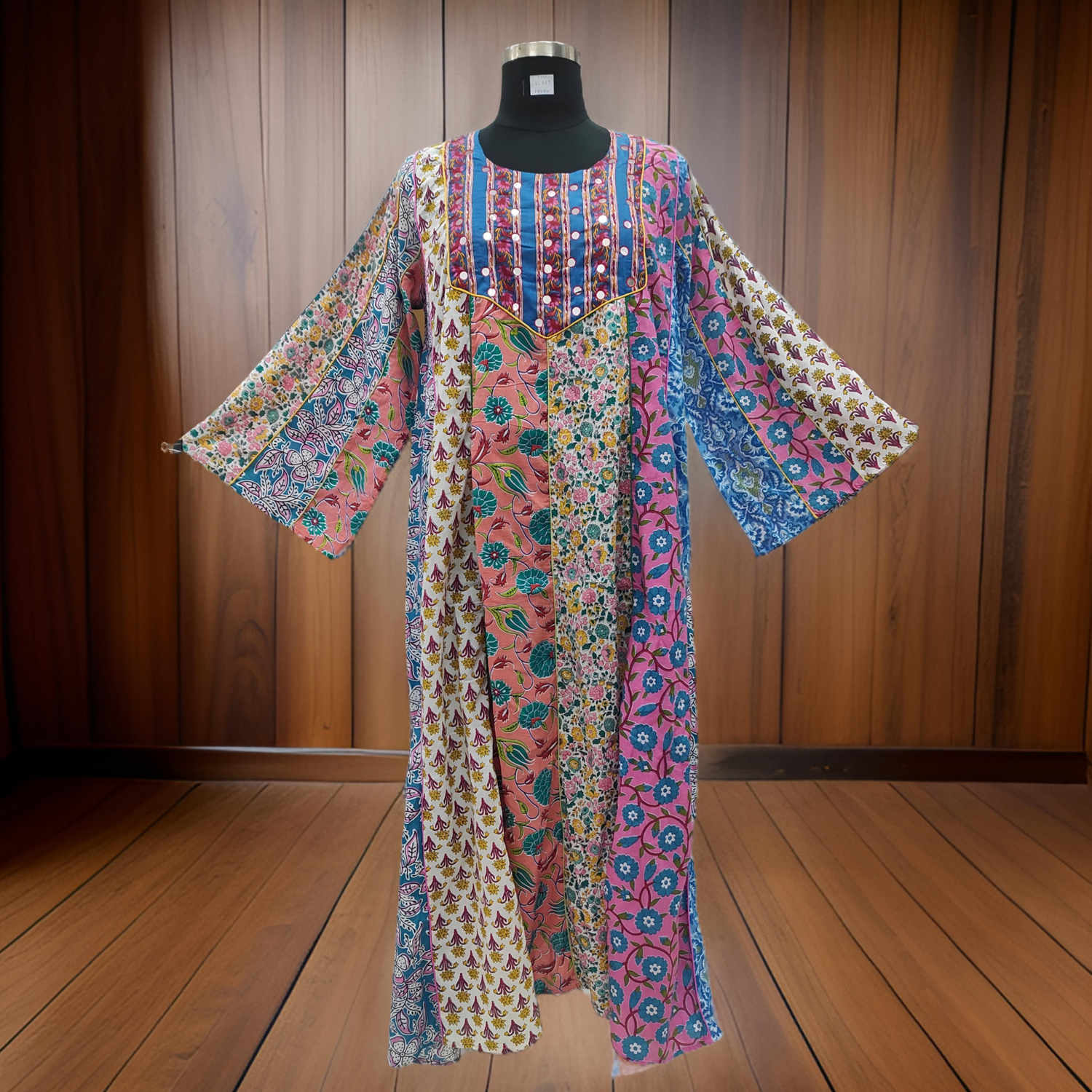 2XL/3XL Malaysia Printed Cotton Dress 57&quot; Long Jalabiya