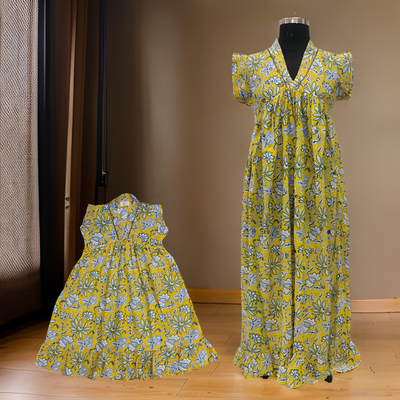 Yellow And White Amani Dress
