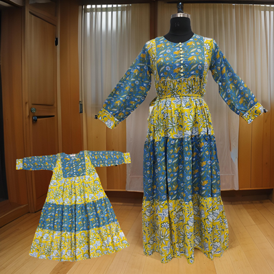 Blue And Yellow Yumna Dress