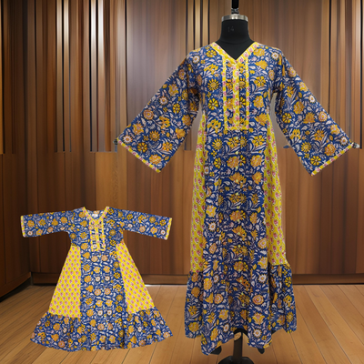 Blue And Yellow Tulip Dress