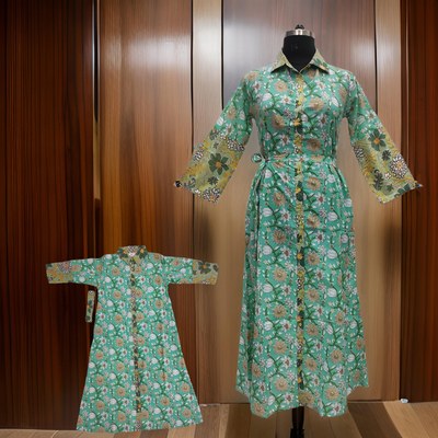 Cyan And Green Tansy Dress