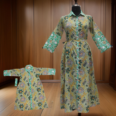 Green And Cyan Tansy Dress