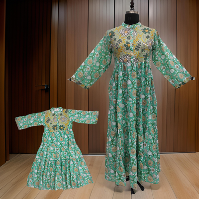 Green And Cyan Safia Dress