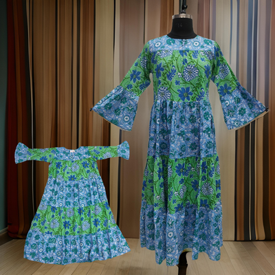 Blue And Green Moon Dress