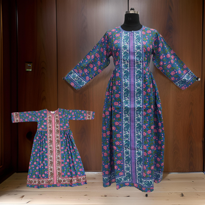 Blue And Pink Bhopali Dress