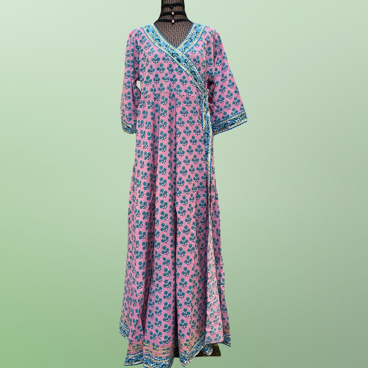 S/M Priam Printed Cotton Dress 57&quot; Long Jalabiya