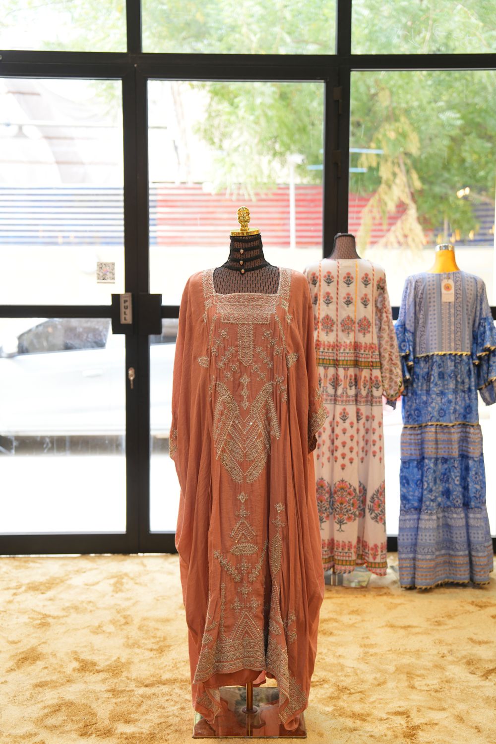 2XL/3XL Eid Special  Embroidery Pearls Dress Length 52&quot;
