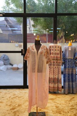 Free Size Special Pearls Embroidery Bisht Length 54&quot;