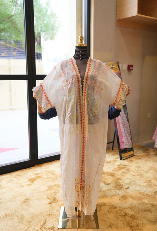 White Embroidery Bisht Special Free Size 