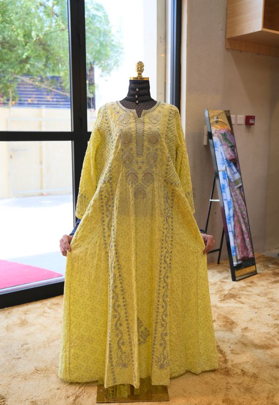 L/XL Special Pearls Embroidery Dress Length 57&quot;