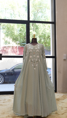L/XL Secial Pearls Embroidery Dress Length 57&quot;