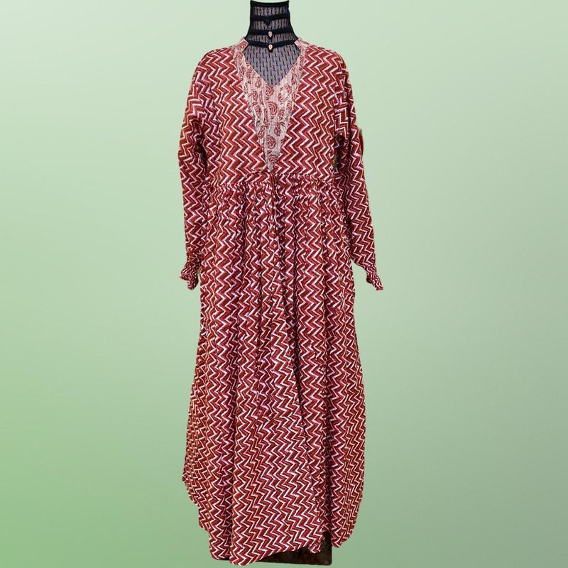 L/XL Fahima Printed Cotton Dress 57&quot; Long 
