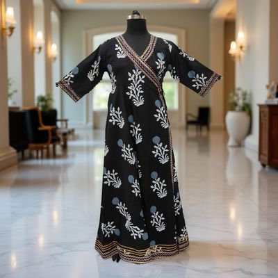 L/XL Priam Printed Cotton Dress 57&quot; Long Jalabiya