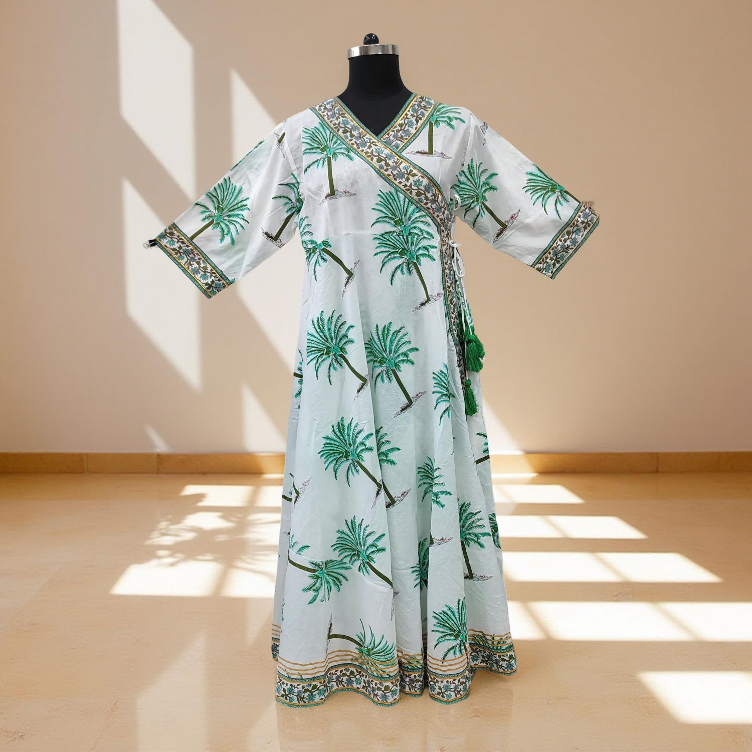 2XL/3XL Priam Printed Cotton Dress 57&quot; Long Jalabiya