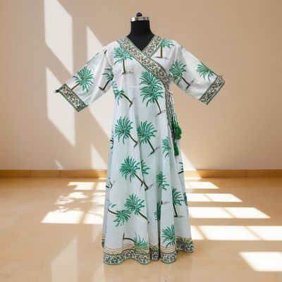 2XL/3XL Priam Printed Cotton Dress 57&quot; Long Jalabiya