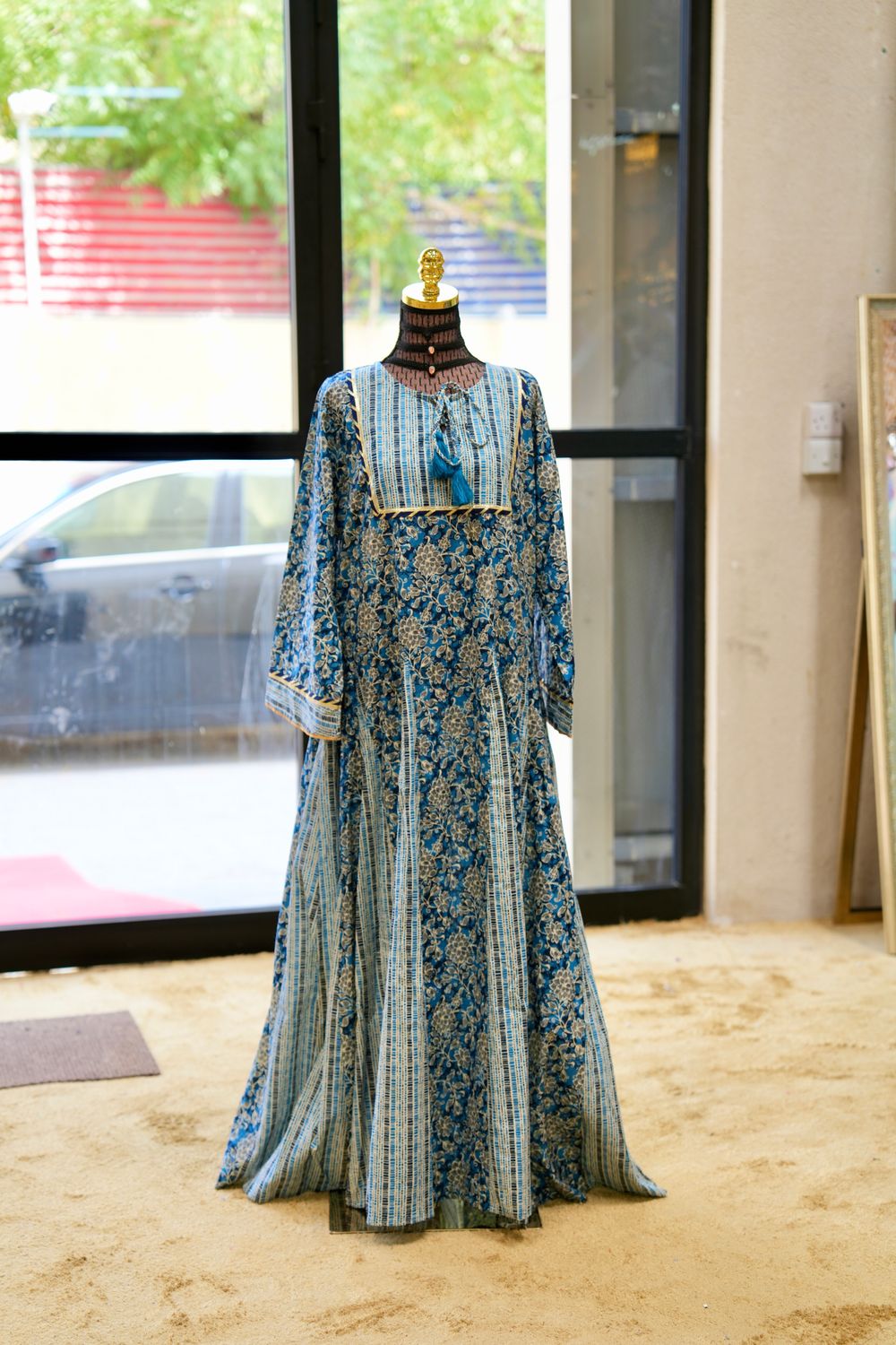 2XL -3XL Anaya Printed Cotton Dress 57&quot; Long Jalabiya
