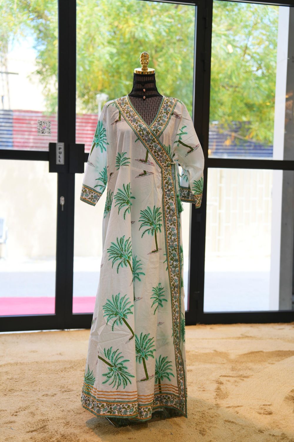 XS/S Priam Printed Cotton Dress 54&quot; Long Jalabiya