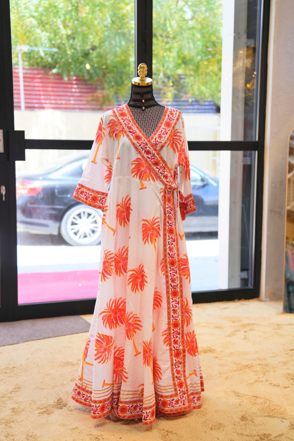 L/XL Priam Printed Cotton Dress 57&quot; Long Jalabiya