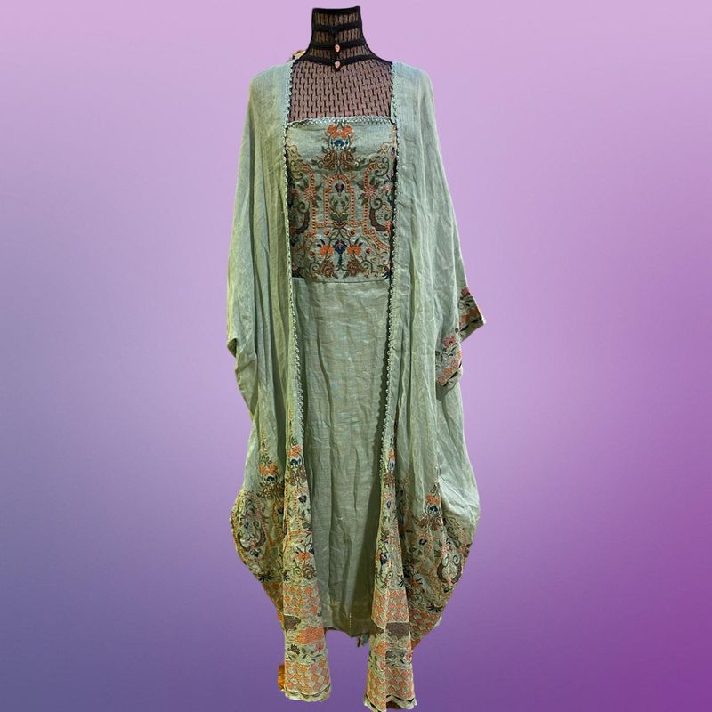 S/M 2 Piece Eid Special Embroidery Dress Length 52&quot;