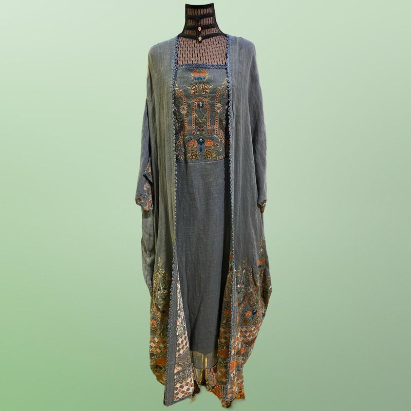 S/M 2 Piece Eid Special Embroidery Dress Length 52&quot;