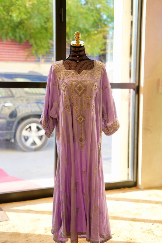 Free Size Eid Special Pearls Embroidery Dress Length 50&quot;