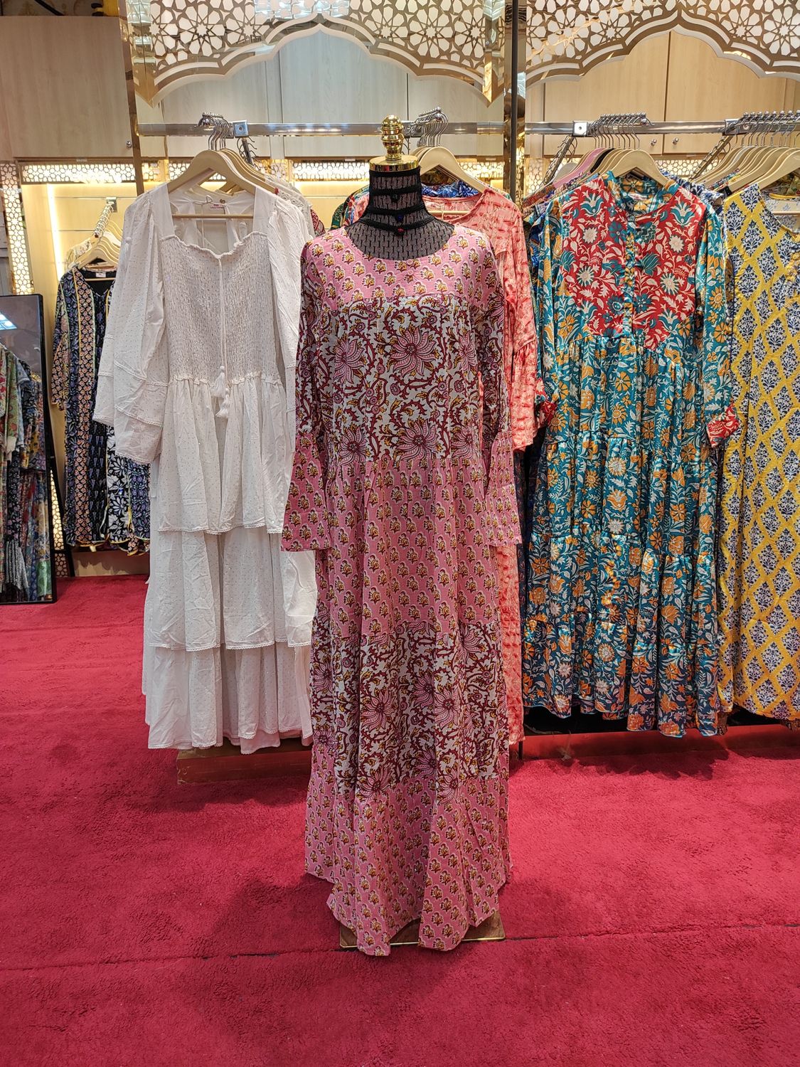 L/XL Moon Crystal Printed Dress 57&quot; Long Jalabiya