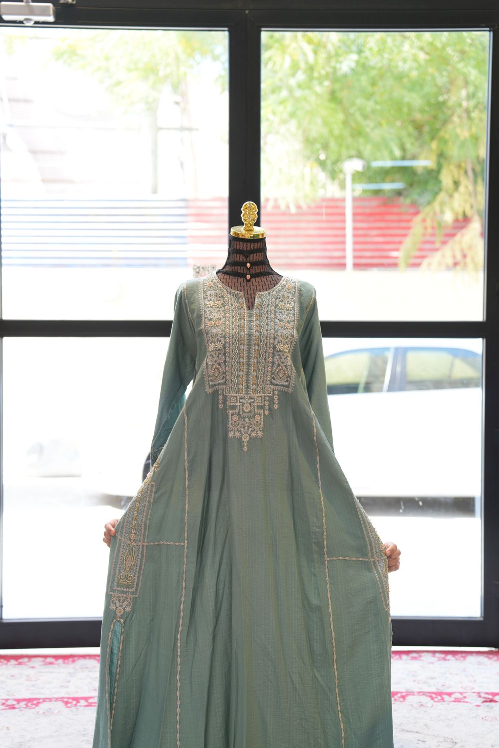 L Size Eid Special Embroidery Dress Length 54&quot;