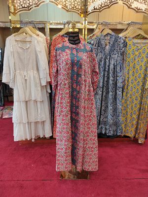 L/XL  Aafreen Printed Cotton Dress 57&quot; Long Jalabiya