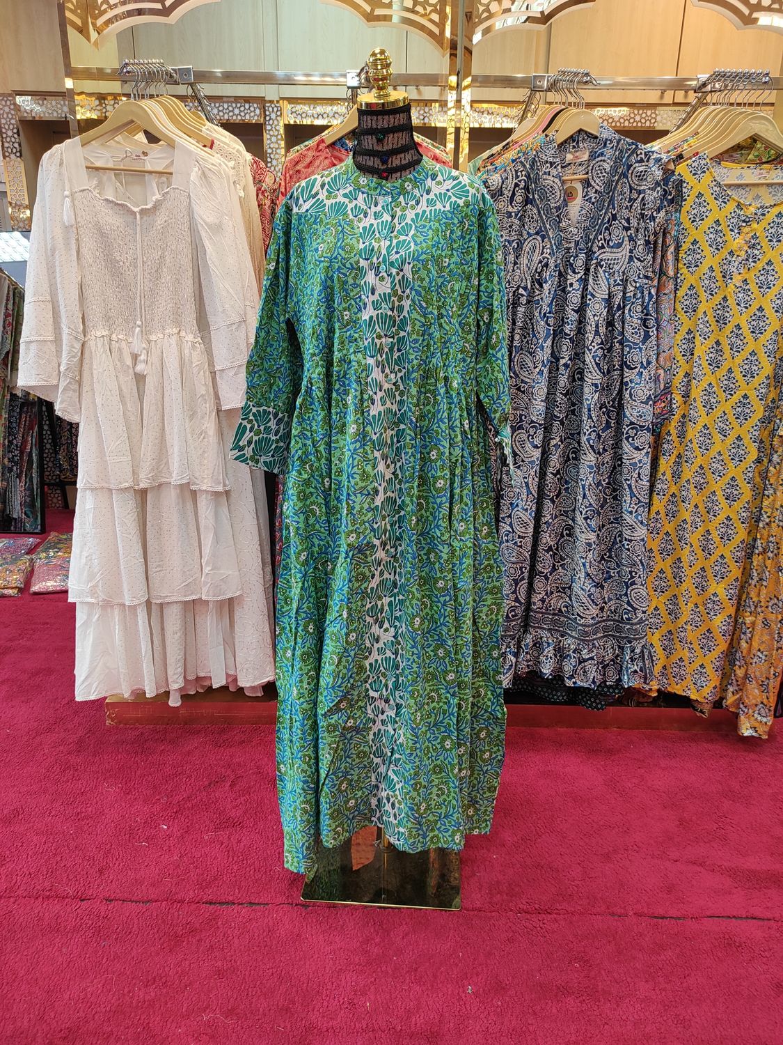 L/XL  Aafreen Printed Cotton Dress 57&quot; Long Jalabiya