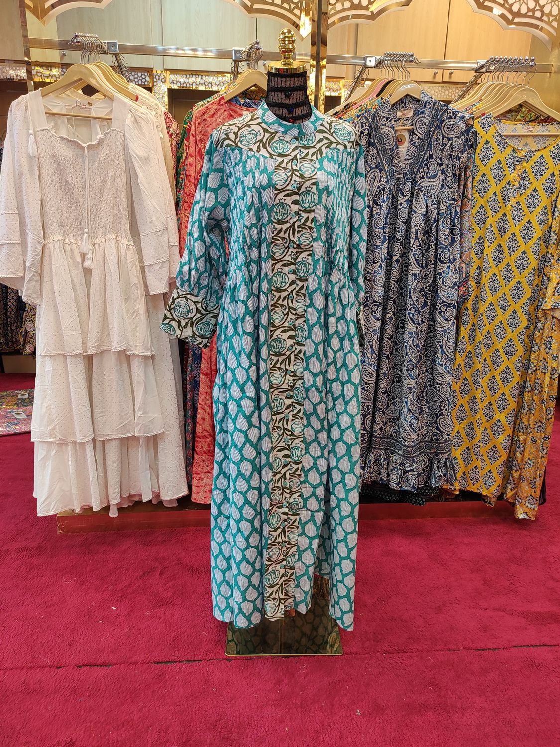 L/XL  Aafreen Printed Cotton Dress 57&quot; Long Jalabiya