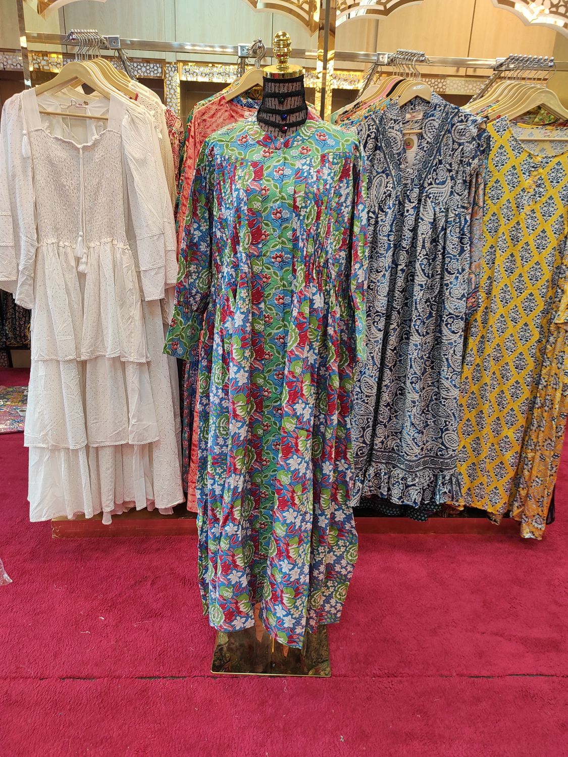 L/XL  Aafreen Printed Cotton Dress 57&quot; Long Jalabiya