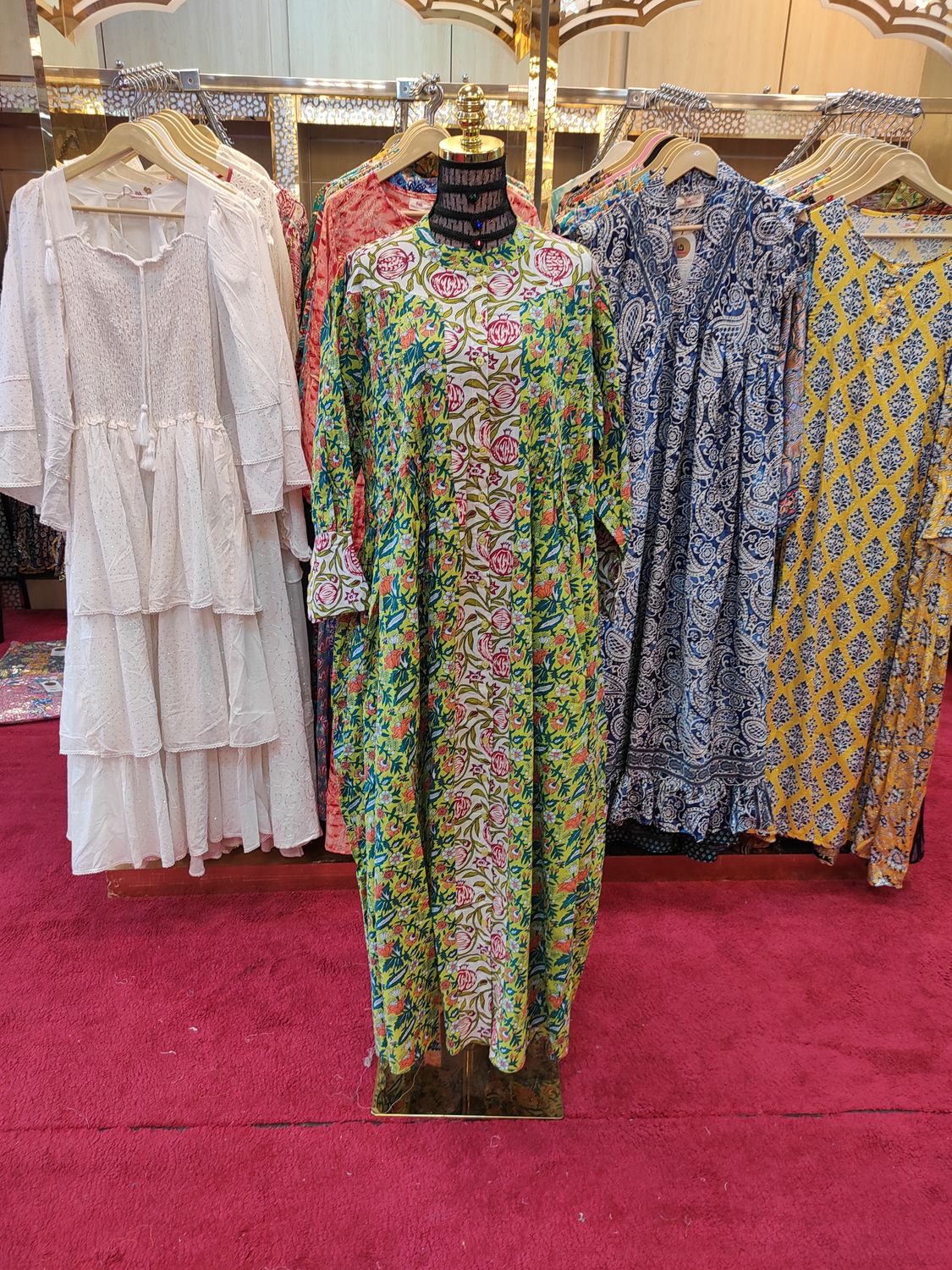 L/XL  Aafreen Printed Cotton Dress 57&quot; Long Jalabiya