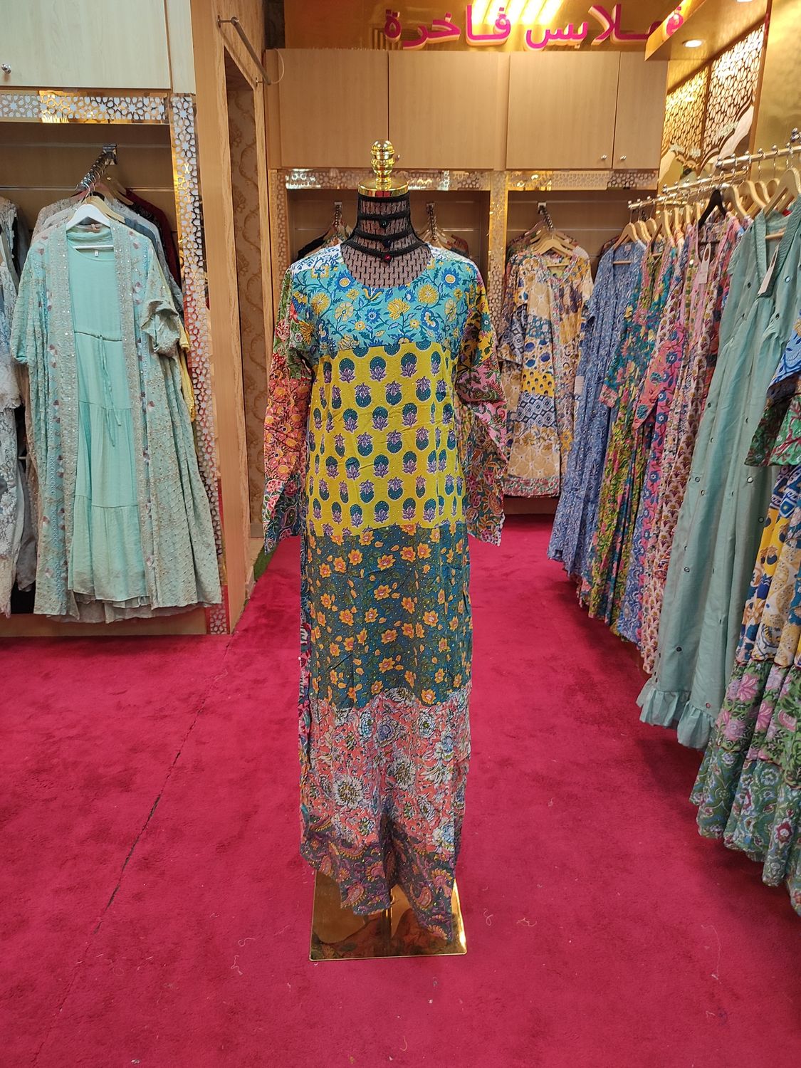 S/M Special Crystal Printed Dress 57&quot; Long Jalabiya